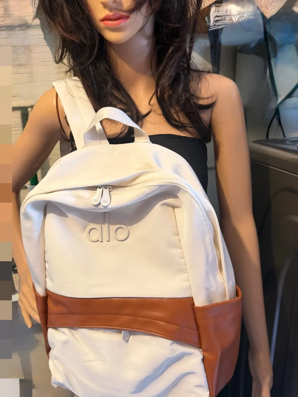 ALO YOGA Cream and Brown Two-Tone Backpack